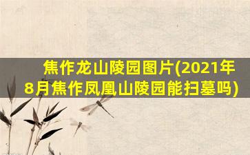 焦作龙山陵园图片(2021年8月焦作凤凰山陵园能扫墓吗)