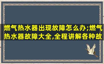燃气热水器出现故障怎么办;燃气热水器故障大全,全程讲解各种故障维修方法