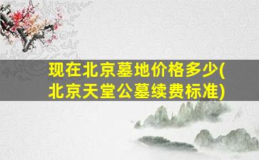 现在北京墓地价格多少(北京天堂公墓续费标准)