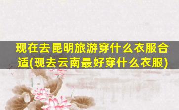 现在去昆明旅游穿什么衣服合适(现去云南最好穿什么衣服)