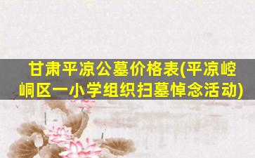 甘肃平凉公墓价格表(平凉崆峒区一小学组织扫墓悼念活动)