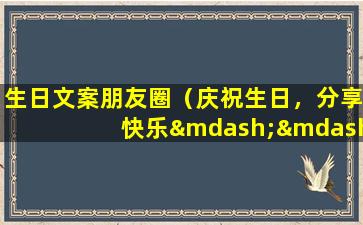 生日文案朋友圈（庆祝生日，分享快乐——来自亲朋好友的祝福）