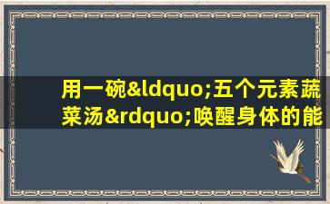 用一碗“五个元素蔬菜汤”唤醒身体的能量