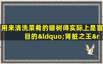 用来清洗菜肴的锯树得实际上是盲目的“肾脏之王”？可用于增生，结节和神经痛