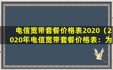 电信宽带套餐价格表2020（2020年电信宽带套餐价格表：为你提供全面查询渠道）