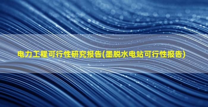 电力工程可行性研究报告(墨脱水电站可行性报告)