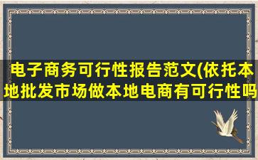 电子商务可行性报告范文(依托本地批发市场做本地电商有可行性吗)