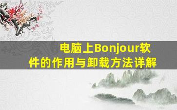 电脑上Bonjour软件的作用与卸载方法详解