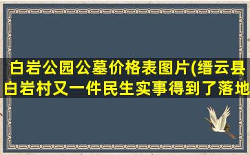 白岩公园公墓价格表图片(缙云县白岩村又一件民生实事得到了落地)
