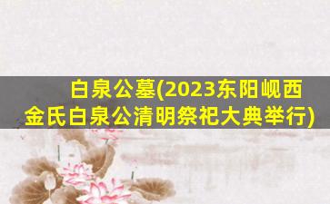 白泉公墓(2023东阳岘西金氏白泉公清明祭祀大典举行)