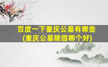 百度一下重庆公墓有哪些(重庆公墓陵园哪个好)