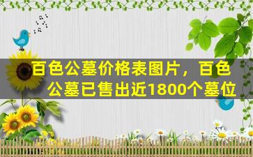 百色公墓价格表图片，百色公墓已售出近1800个墓位