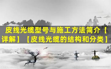 皮线光缆型号与施工方法简介【详解】【皮线光缆的结构和分类】
