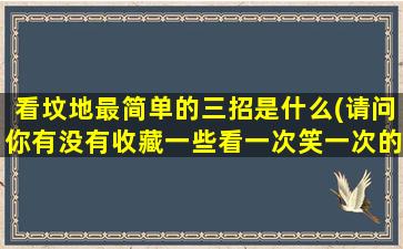 看坟地最简单的三招是什么(请问你有没有收藏一些看一次笑一次的段子)