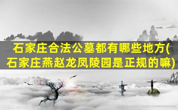石家庄合法公墓都有哪些地方(石家庄燕赵龙凤陵园是正规的嘛)