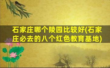 石家庄哪个陵园比较好(石家庄必去的八个红色教育基地)