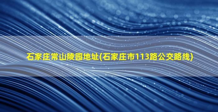 石家庄常山陵园地址(石家庄市113路公交路线)