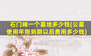 石门峰一个墓地多少钱(公墓使用年限到期以后费用多少钱)