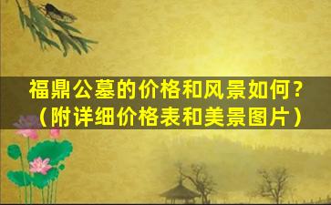 福鼎公墓的价格和风景如何？（附详细价格表和美景图片）