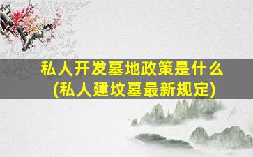 私人开发墓地政策是什么(私人建坟墓最新规定)