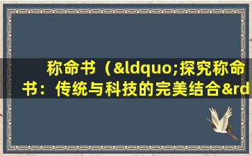 称命书（“探究称命书：传统与科技的完美结合”）