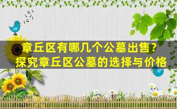 章丘区有哪几个公墓出售？探究章丘区公墓的选择与价格