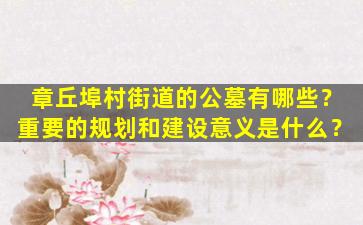 章丘埠村街道的公墓有哪些？重要的规划和建设意义是什么？