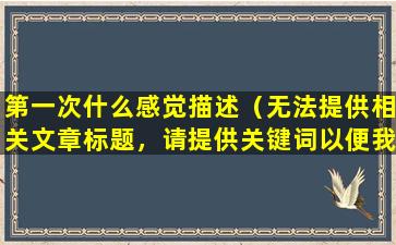 第一次什么感觉描述（无法提供相关文章标题，请提供关键词以便我能为您提供帮助。）
