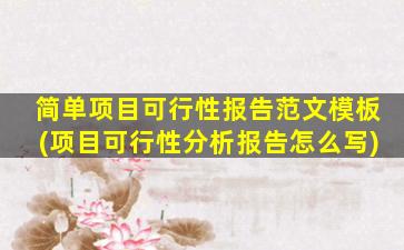 简单项目可行性报告范文模板(项目可行性分析报告怎么写)