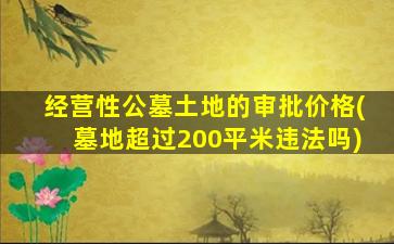 经营性公墓土地的审批价格(墓地超过200平米违法吗)