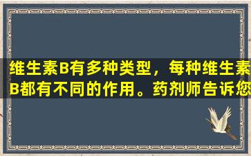 维生素B有多种类型，每种维生素B都有不同的作用。药剂师告诉您区别。