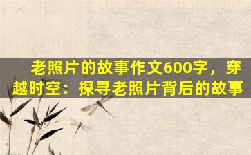 老照片的故事作文600字，穿越时空：探寻老照片背后的故事