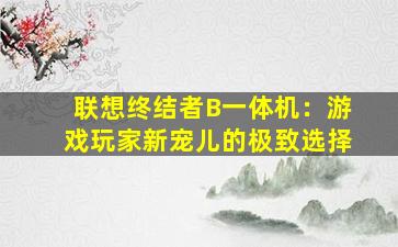 联想终结者B一体机：游戏玩家新宠儿的极致选择
