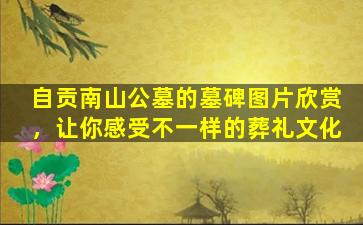 自贡南山公墓的墓碑图片欣赏，让你感受不一样的葬礼文化