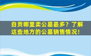 自贡哪里卖公墓最多？了解这些地方的公墓销售情况！