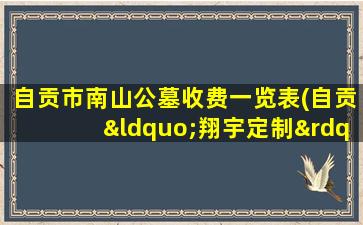 自贡市南山公墓收费一览表(自贡“翔宇定制”从客运总站到自贡南山公墓需要多少费用)