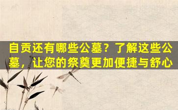 自贡还有哪些公墓？了解这些公墓，让您的祭奠更加便捷与舒心