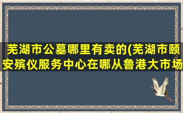 芜湖市公墓哪里有卖的(芜湖市颐安殡仪服务中心在哪从鲁港大市场坐公交可以到吗)