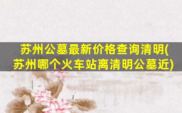苏州公墓最新价格查询清明(苏州哪个火车站离清明公墓近)