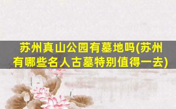苏州真山公园有墓地吗(苏州有哪些名人古墓特别值得一去)