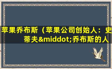 苹果乔布斯（苹果公司创始人：史蒂夫·乔布斯的人生智慧）