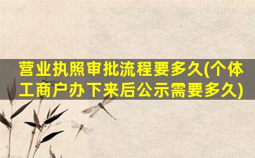 营业执照审批流程要多久(个体工商户办下来后公示需要多久)