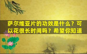 萨尔维亚片的功效是什么？可以花很长时间吗？希望你知道