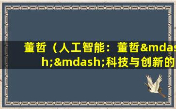 董哲（人工智能：董哲——科技与创新的完美结合）