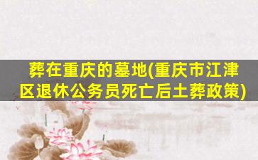 葬在重庆的墓地(重庆市江津区退休公务员死亡后土葬政策)
