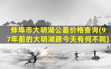 蚌埠市大明湖公墓价格查询(97年前的大明湖跟今天有何不同)