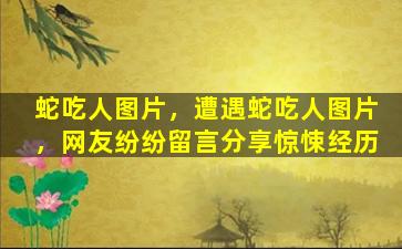 蛇吃人图片，遭遇蛇吃人图片，网友纷纷留言分享惊悚经历