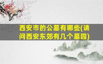 西安市的公墓有哪些(请问西安东郊有几个墓园)