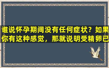 谁说怀孕期间没有任何症状？如果你有这种感觉，那就说明受精卵已经着床了！