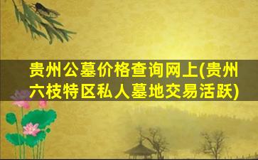 贵州公墓价格查询网上(贵州六枝特区私人墓地交易活跃)